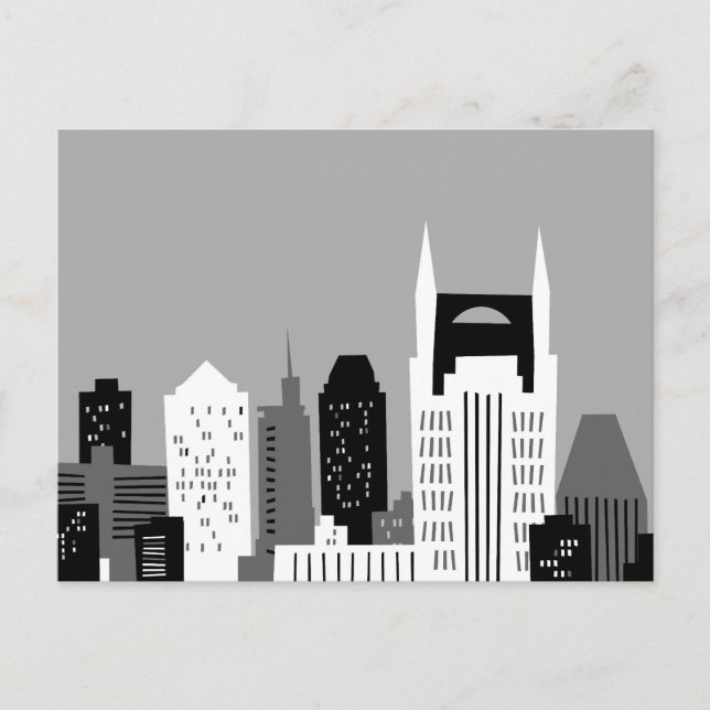 Tecknad Nashville Vykort (Framsida)