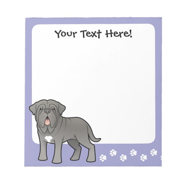 Tecknad Neapolitan Mastiff Anteckningsblock (Framsida)