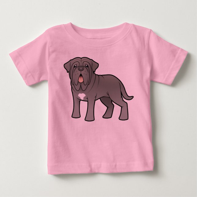 Tecknad Neapolitan Mastiff T-shirt (Framsida)
