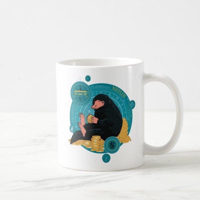 Tecknad NIFFLER™ med Guld Mynt Kaffemugg (Höger)