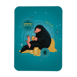 Tecknad NIFFLER™ med Guld Mynt Magnet