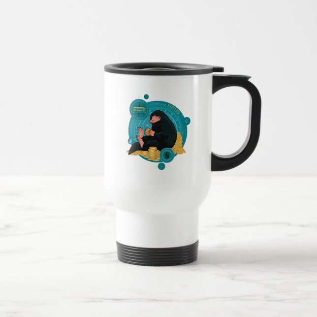 Tecknad NIFFLER™ med Guld Mynt Resemugg (Höger)