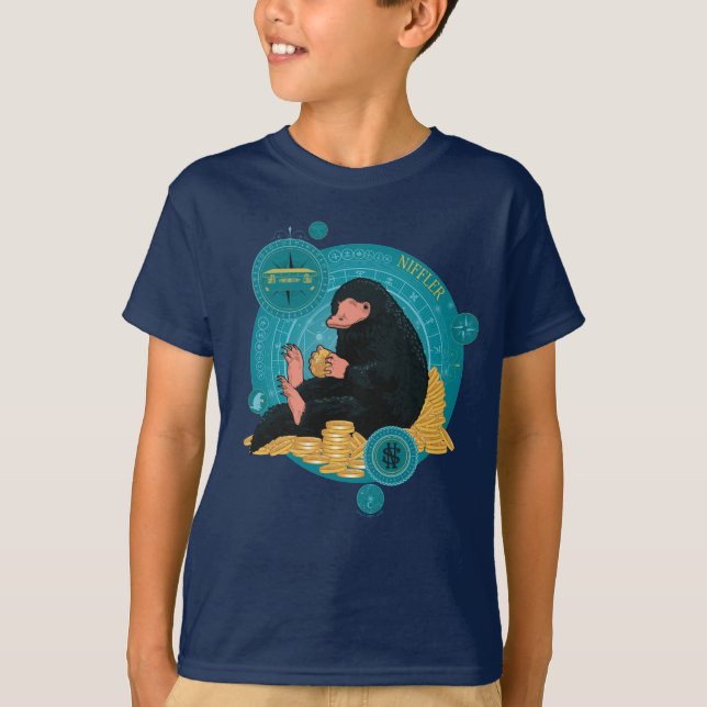 Tecknad NIFFLER™ med Guld Mynt T Shirt (Framsida)