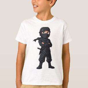Tecknad Ninja Warrior Boys Födelsedagsfest T Shirt