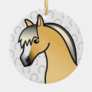 Tecknad Norsk Fjord Horse Head Julgransprydnad Keramik