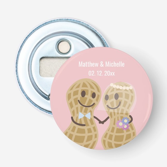 Tecknad Nöt om varandras Cute Wedding-favoriter Flasköppnare (Framsidan)