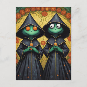 Tecknad Nuns Vykort