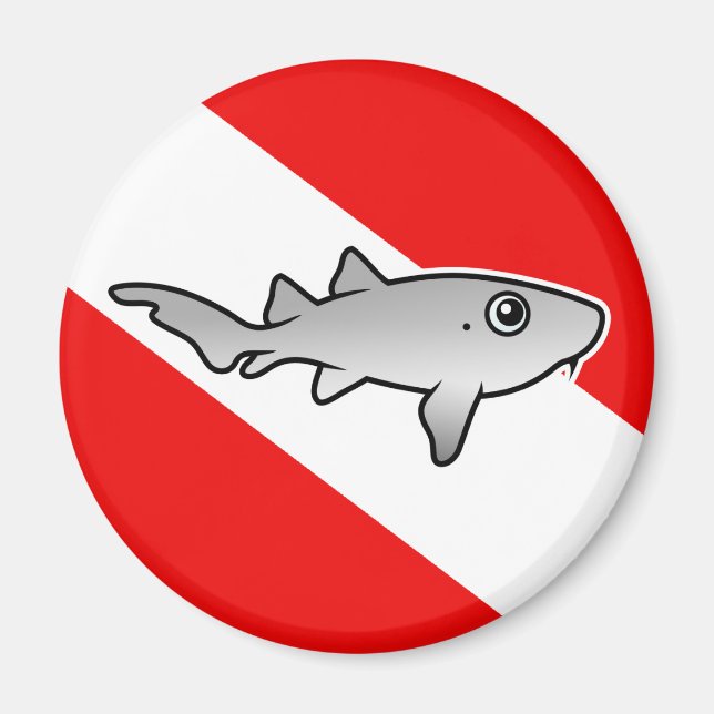 Tecknad Nurse Shark Dive Flagga Magnet (Framsidan)