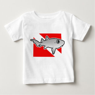 Tecknad Nurse Shark Dive Flagga Tee Shirt