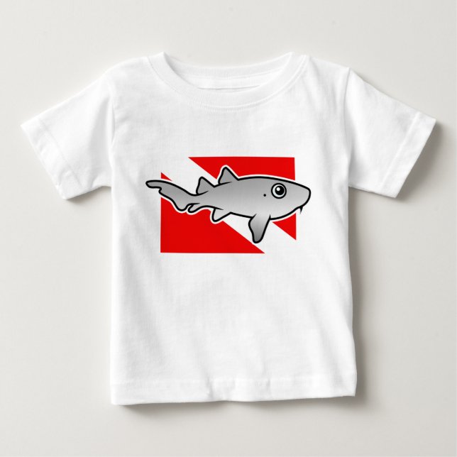 Tecknad Nurse Shark Dive Flagga Tee Shirt (Framsida)