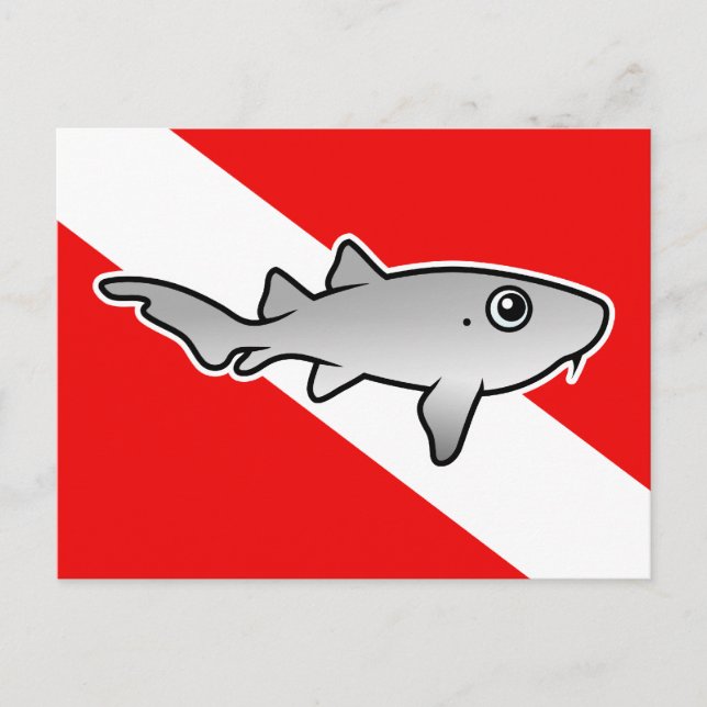 Tecknad Nurse Shark Dive Flagga Vykort (Framsida)
