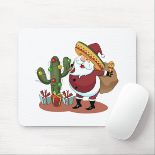 Tecknad och Jultomten med sombrero Musmatta
