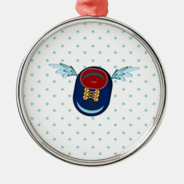 Tecknad och stjärnor för cute-skon julgransprydnad metall (Framsidan)