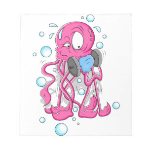 Tecknad Octopus Anteckningsblock