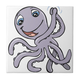 Tecknad Octopus Kakelplatta