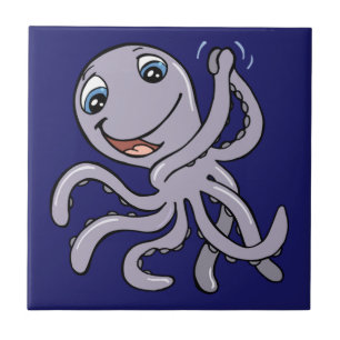 Tecknad Octopus Kakelplatta