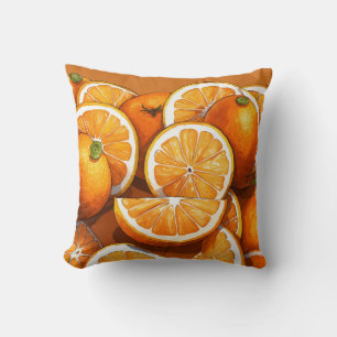 Tecknad Oil Paint Orange Kudde