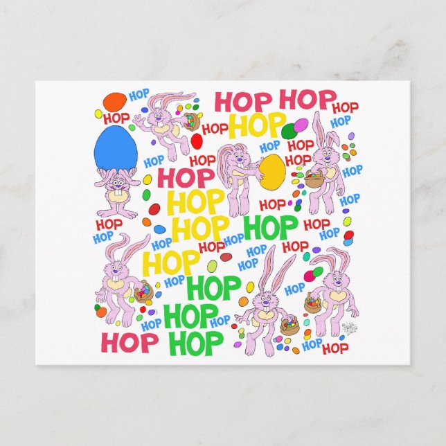 Tecknad om rosa av kassar på vykort (Framsida)