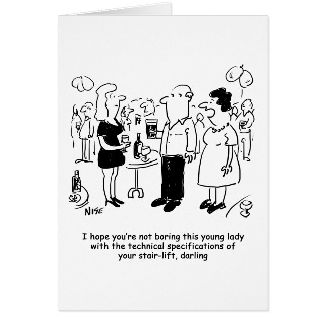 Tecknad om trappspecifikationer. hälsningskort (Framsidan)