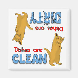 Tecknad Orange Cat Lovers Dishwasher Magnet