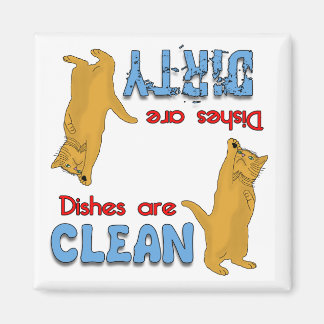 Tecknad Orange Cat Lovers Dishwasher Magnet