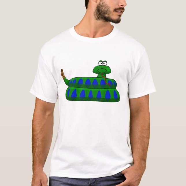 Tecknad Orm Herr T-Shirt (Framsida)