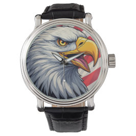 Tecknad örn med amerikansk flagga patriotisk desig armbandsur