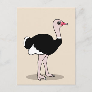 Tecknad Ostrich Vykort