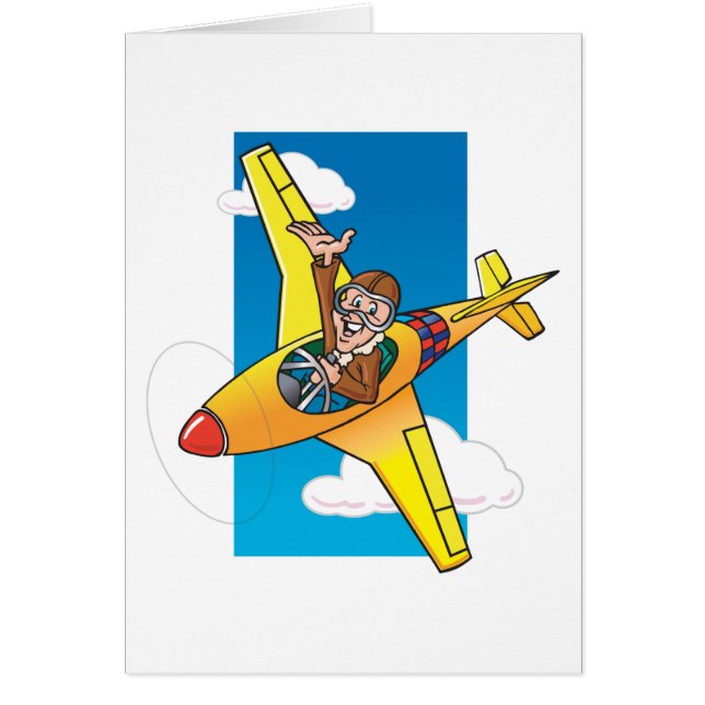 Tecknad P51 Hälsningskort (Framsidan)