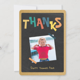 Tecknad på födelsedagen Tack för Chalkboard Photo