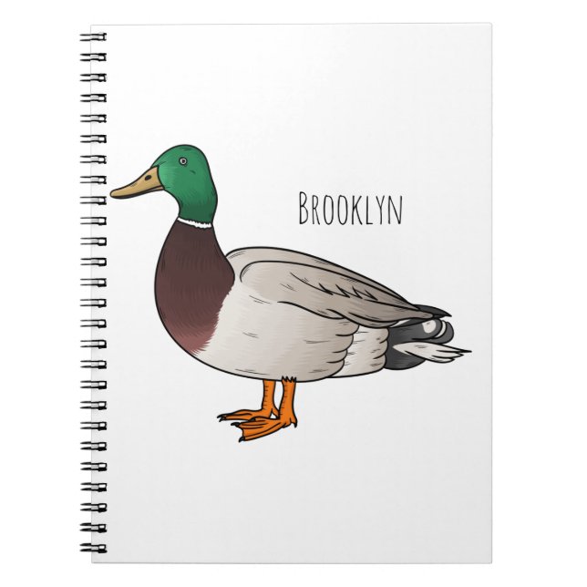 Tecknad på Mallard anka Anteckningsbok (Framsidan)
