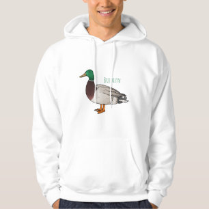 Tecknad på Mallard anka Hoodie