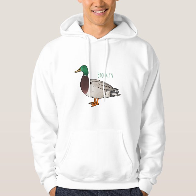 Tecknad på Mallard anka Hoodie (Framsida)