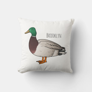 Tecknad på Mallard anka Kudde