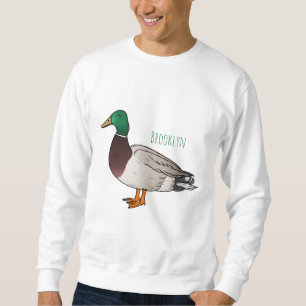 Tecknad på Mallard anka Lång Ärmad Tröja