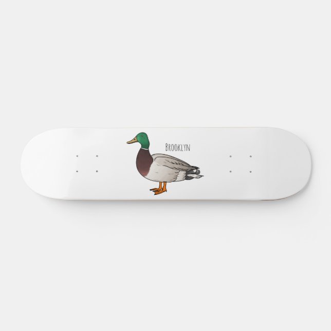Tecknad på Mallard anka  Mini Skateboard Bräda 18,5 Cm (Horz)