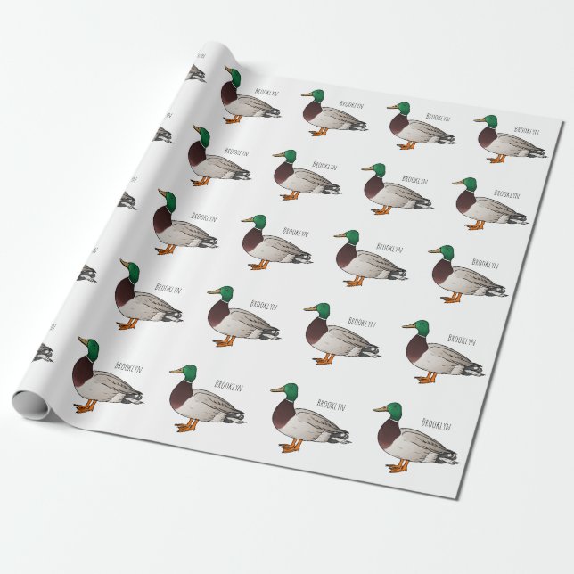Tecknad på Mallard anka Presentpapper (Utrullad)