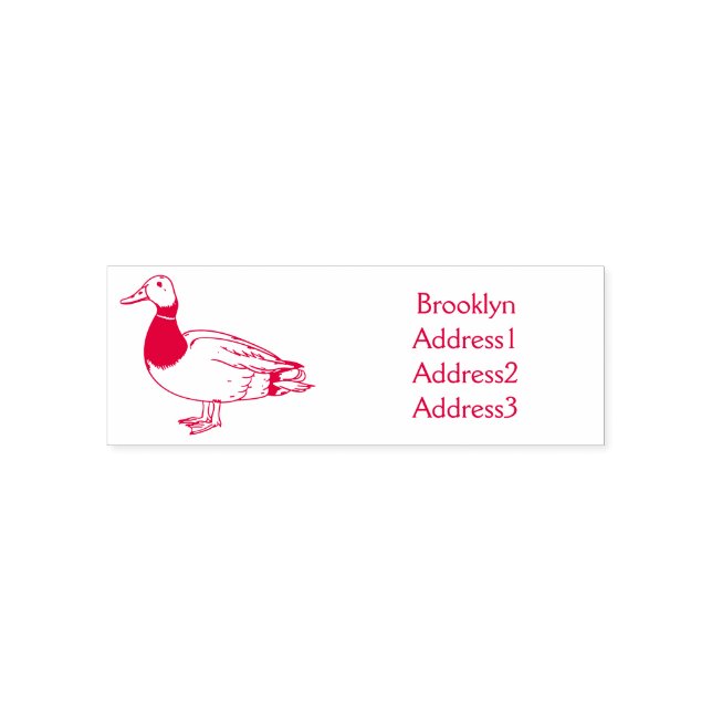 Tecknad på Mallard anka Självfärgande Stämpel (Design)