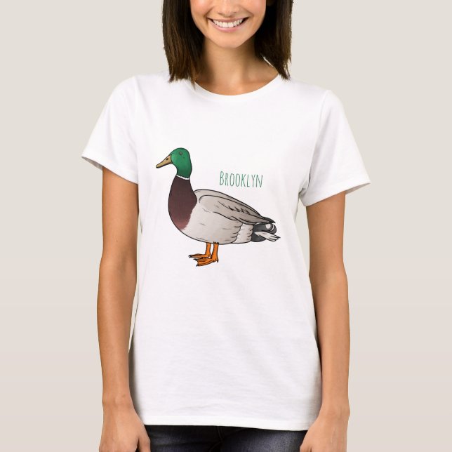 Tecknad på Mallard anka T Shirt (Framsida)