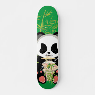 Tecknad panda björnar som äter né mini skateboard bräda 18,5 cm