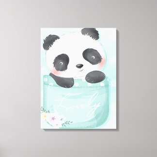 Tecknad Panda | Cute Panda finns i Pocket Canvastryck