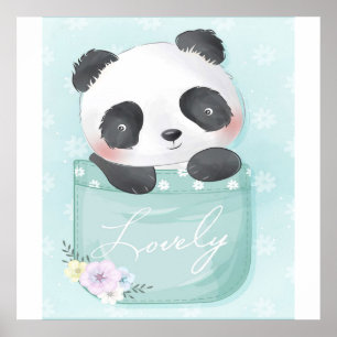 Tecknad Panda   Cute Panda finns i Pocket Poster