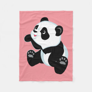 tecknad panda fleecefilt