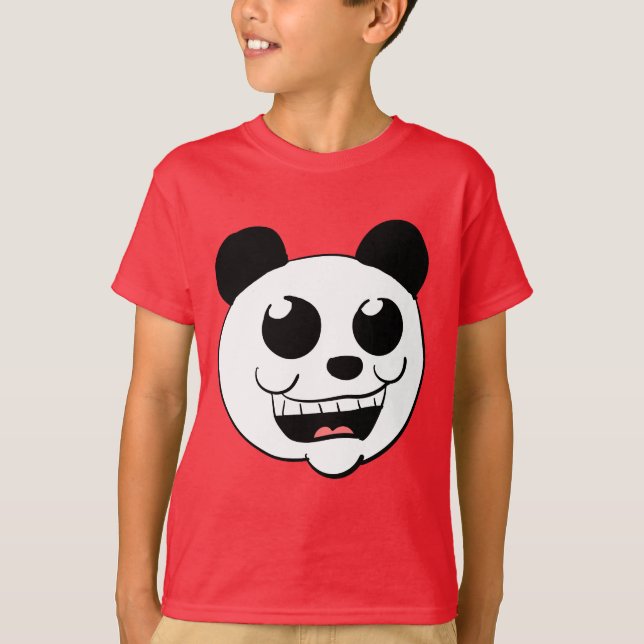 Tecknad Panda-huvud T Shirt (Framsida)