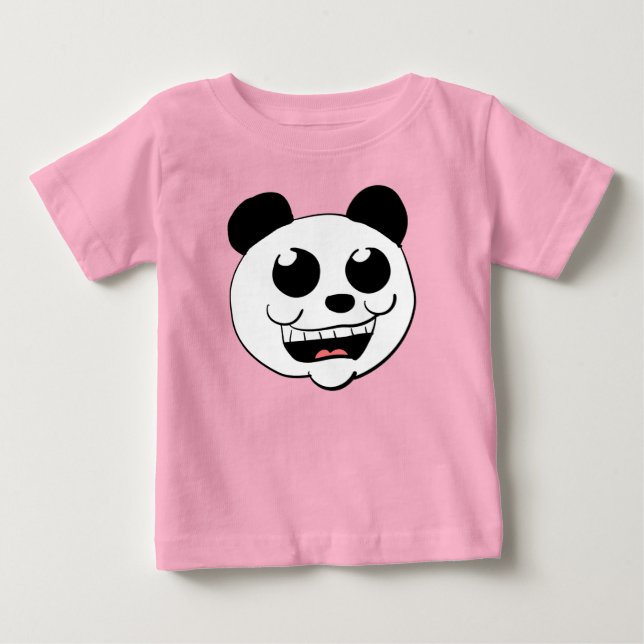 Tecknad Panda-huvud T Shirt (Framsida)