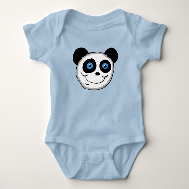 Tecknad Panda-huvud T Shirt (Framsida)