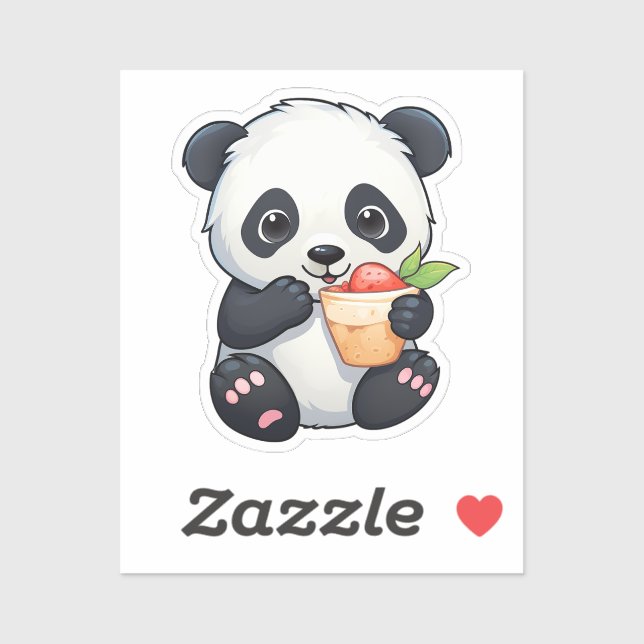 Tecknad panda illustration klistermärken (Ark)