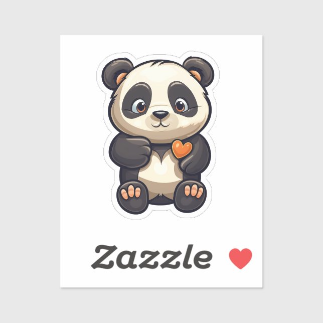 Tecknad panda illustration klistermärken (Ark)