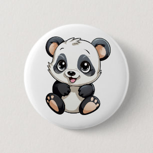 Tecknad panda illustration knapp