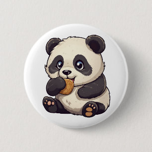 Tecknad panda illustration knapp